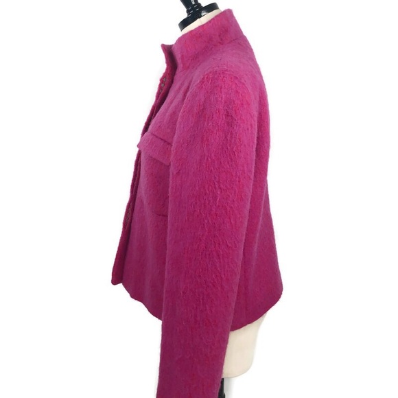 Giorgio Armani Pink Red Mohair Wool Jacket Size 46 - Picture 2 of 8